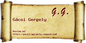 Gácsi Gergely névjegykártya